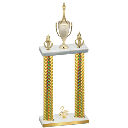 Double Gold Carbon Fiber Second Place Chess Trophy