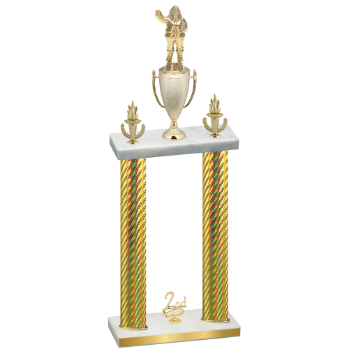 Double Gold Carbon Fiber Second Place Holiday Trophy