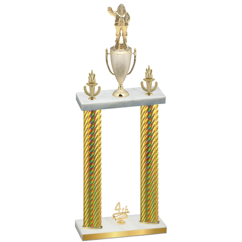 Double Gold Carbon Fiber Fourth Place Holiday Trophy