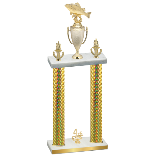Double Gold Carbon Fiber Fourth Place Fishing Trophy