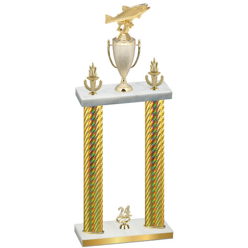 Double Gold Carbon Fiber Year Fishing Trophy
