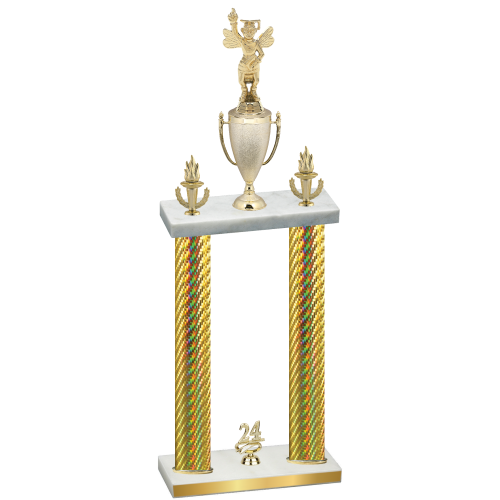Double Gold Carbon Fiber Year Academics Trophy