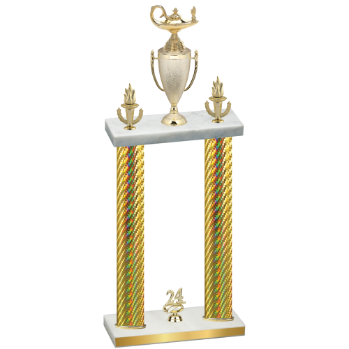 Double Gold Carbon Fiber Year Academics Trophy