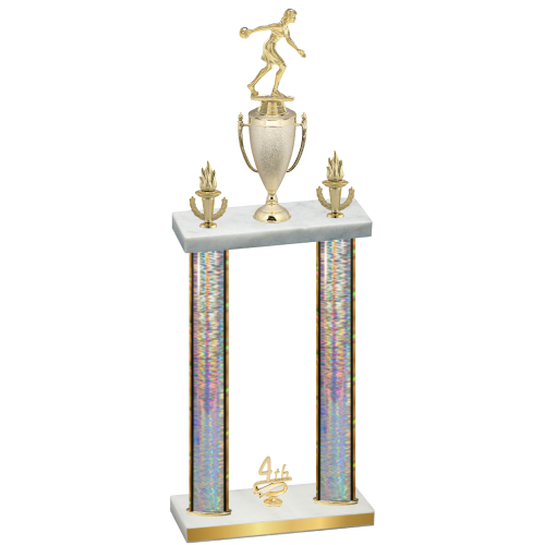 Double Silver Glacier Fourth Place Bowling Trophy