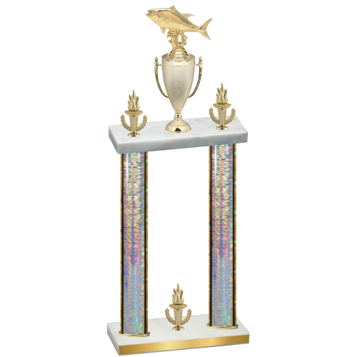 Double Silver Glacier Victory Fishing Trophy