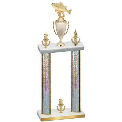 Double Silver Glacier Victory Fishing Trophy