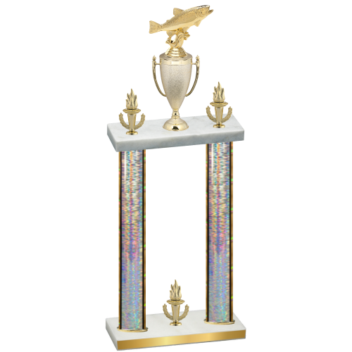 Double Silver Glacier Victory Fishing Trophy