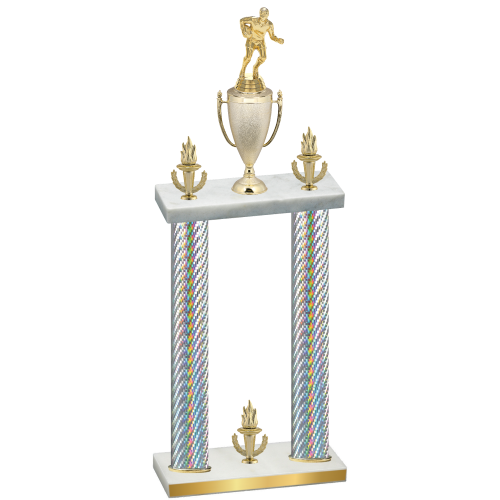 Double Silver Carbon Fiber Victory Rugby Trophy