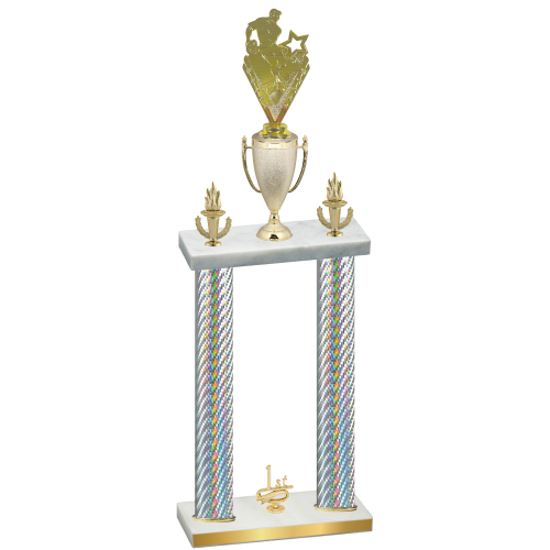 Double Silver Carbon Fiber First Place Rugby Trophy