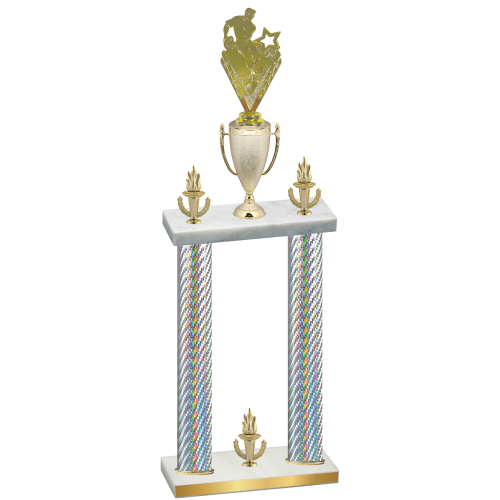 Double Silver Carbon Fiber Victory Rugby Trophy