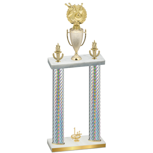 Double Silver Carbon Fiber First Place Bowling Trophy