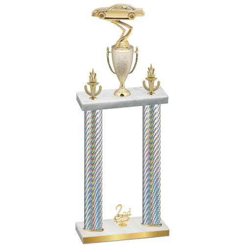 Double Silver Carbon Fiber Second Place Cars Trophy