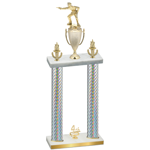 Double Silver Carbon Fiber Fourth Place Shooter Trophy