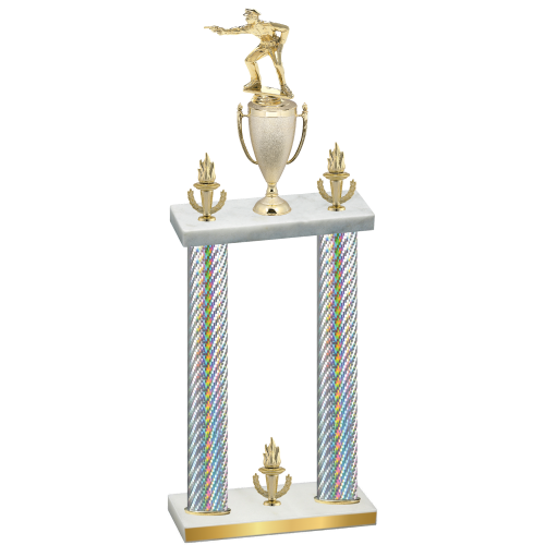 Double Silver Carbon Fiber Victory Shooter Trophy