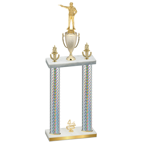 Double Silver Carbon Fiber Fourth Place Shooter Trophy