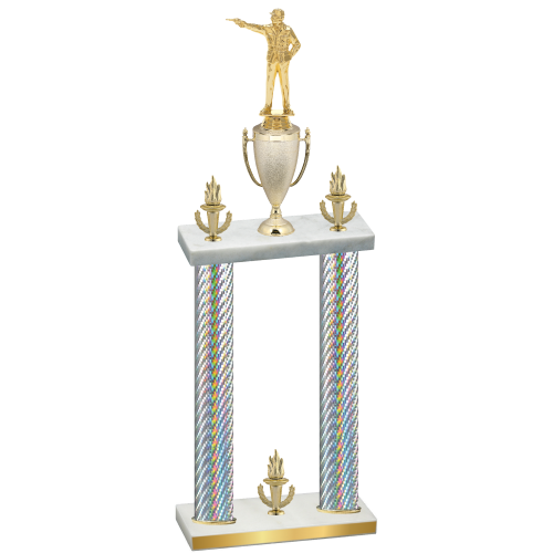Double Silver Carbon Fiber Victory Shooter Trophy