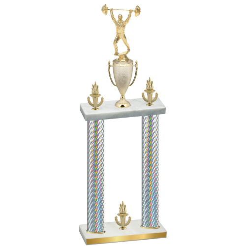 Double Silver Carbon Fiber Victory Weights Trophy