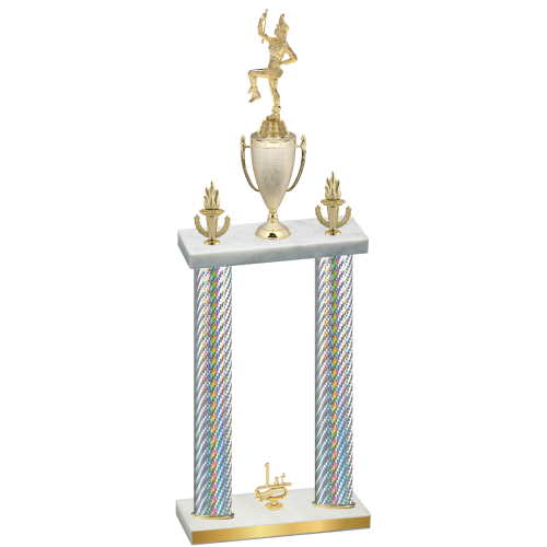 Double Silver Carbon Fiber First Place Majorette Trophy
