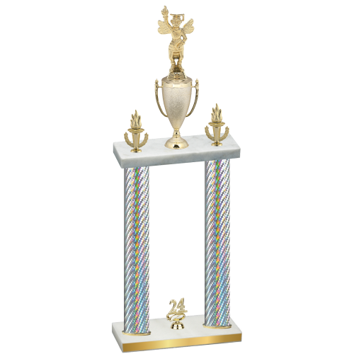 Double Silver Carbon Fiber Year Academics Trophy