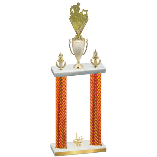 Double Orange Carbon Fiber First Place Rugby Trophy