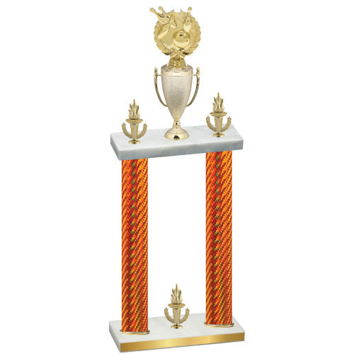 Double Orange Carbon Fiber Victory Bowling Trophy