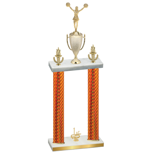 Double Orange Carbon Fiber First Place Cheerleading Trophy