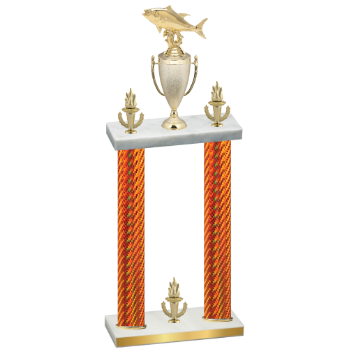 Double Orange Carbon Fiber Victory Fishing Trophy