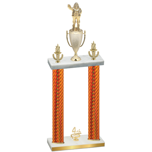 Double Orange Carbon Fiber Fourth Place Holiday Trophy