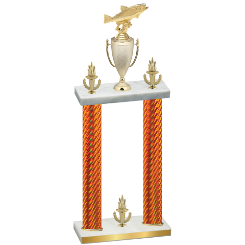 Double Orange Carbon Fiber Victory Fishing Trophy