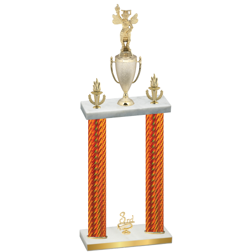 Double Orange Carbon Fiber Third Place Academics Trophy
