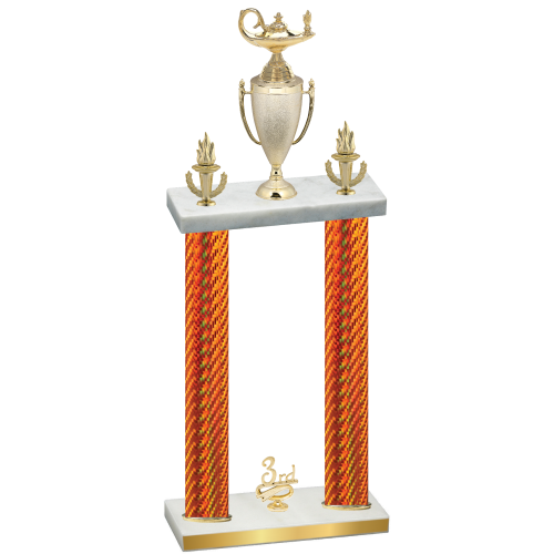 Double Orange Carbon Fiber Third Place Academics Trophy