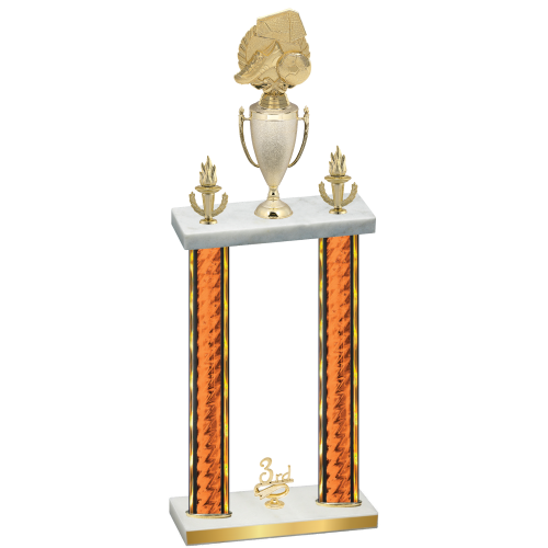 Double Orange Glacier Third Place Soccer Trophy