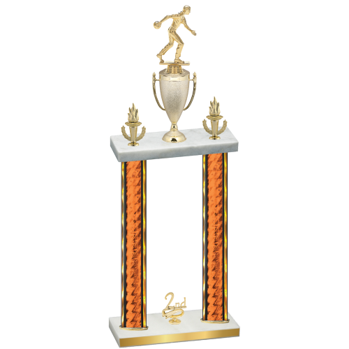 Double Orange Glacier Second Place Bowling Trophy