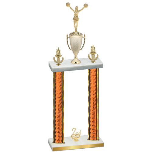 Double Orange Glacier Second Place Cheerleading Trophy