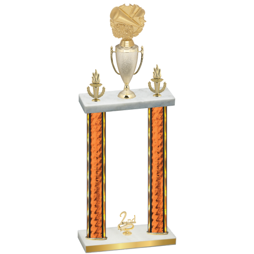 Double Orange Glacier Second Place Cheerleading Trophy