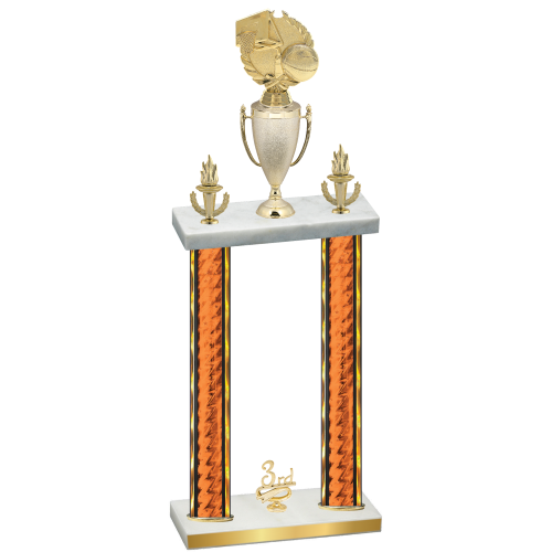 Double Orange Glacier Third Place Basketball Trophy