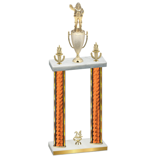 Double Orange Glacier Year Holiday Trophy