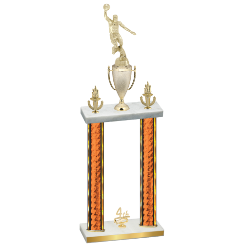 Double Orange Glacier Fourth Place Basketball Trophy