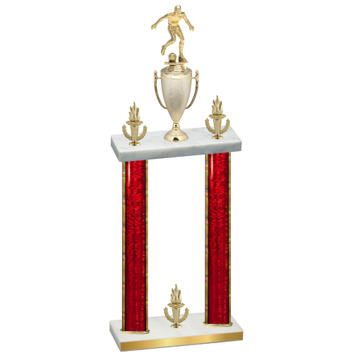 Double Red Glacier Victory Soccer Trophy