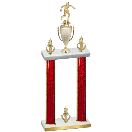 Double Red Glacier Victory Soccer Trophy
