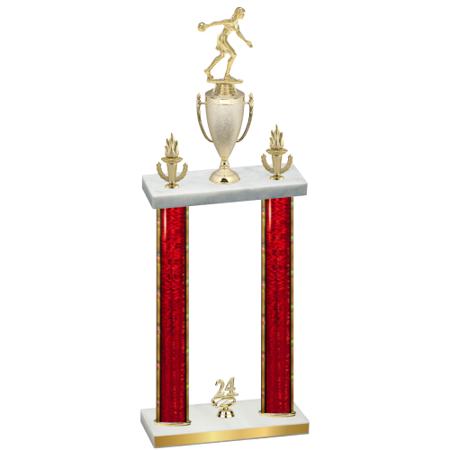 Double Red Glacier Year Bowling Trophy