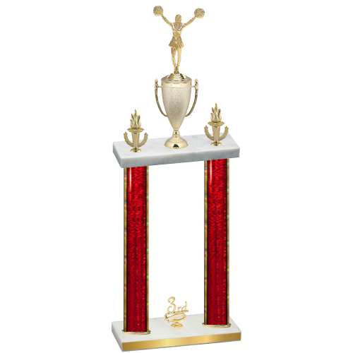 Double Red Glacier Third Place Cheerleading Trophy