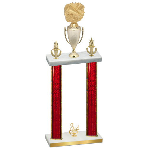 Double Red Glacier Third Place Cheerleading Trophy