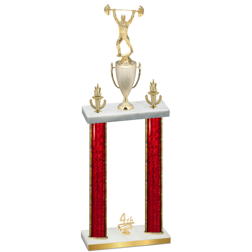 Double Red Glacier Fourth Place Weights Trophy