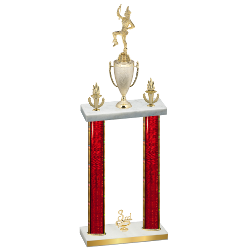 Double Red Glacier Third Place Majorette Trophy