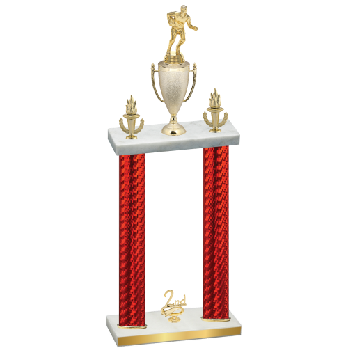 Double Red Carbon Fiber Second Place Rugby Trophy