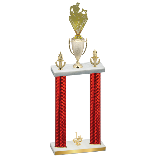 Double Red Carbon Fiber First Place Rugby Trophy