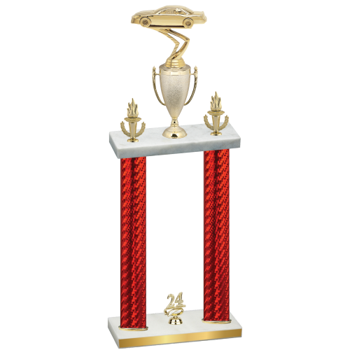 Double Red Carbon Fiber Year Cars Trophy