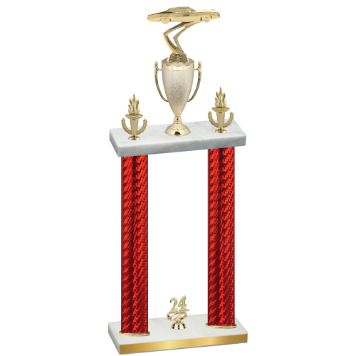Double Red Carbon Fiber Year Cars Trophy