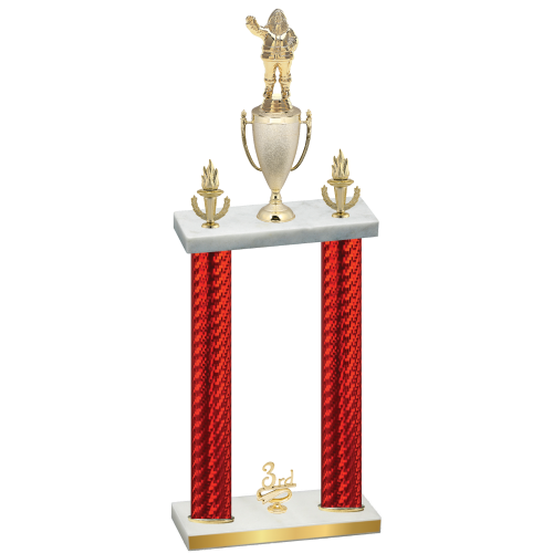 Double Red Carbon Fiber Third Place Holiday Trophy